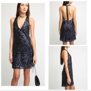 NWT SugarLips Blue Sequins Mini Holiday Dress